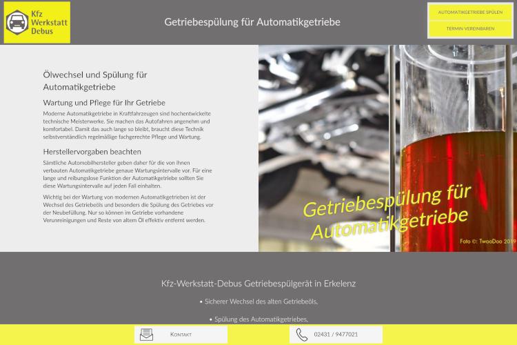 Screenshot www.debus-kfz.de/getriebeoelwechsel