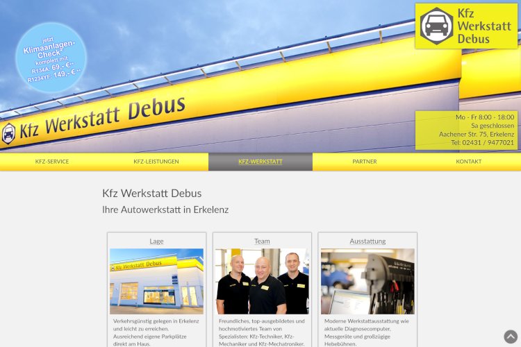 Website www.debus-kfz.de