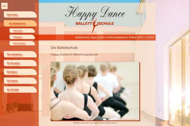 Website Menu www.happydance.de