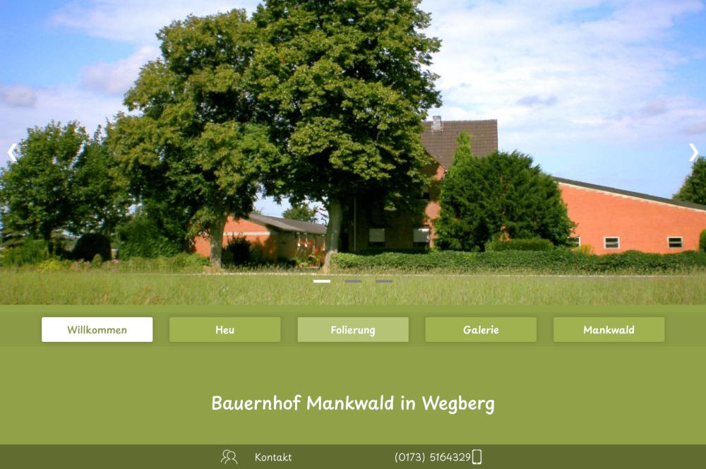 Website Menu www.mankwald-heu.de